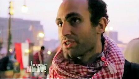 Khalid Abdallah in Tahrir Square during the Arab Spring. (Democracy Now) - Paradigmcelcollectionfin-2-10