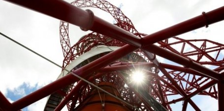 The ArcelorMittal Orbit sculpture after its official unveiling at the Olympic Park, London. (AP Photo/Tim Hales)