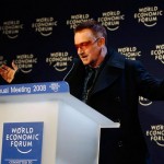 Bono at the World Economic Forum. (Getty Images)