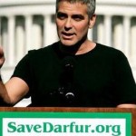 George Clooney campaigning for SaveDarfur.org.